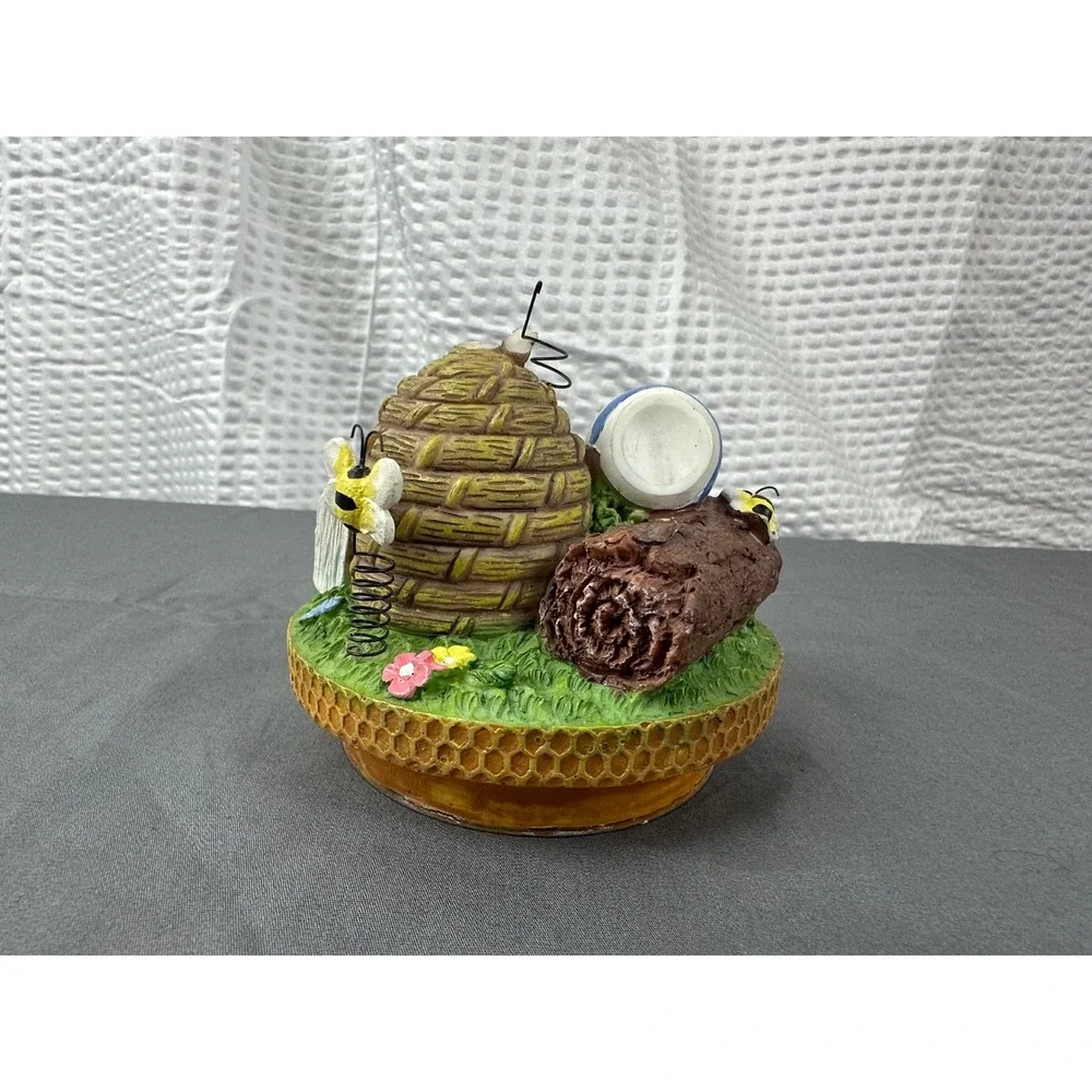 Garden Bees Honey Flowers Jar Candle‎ Holder Topper Lid Resin Yankee